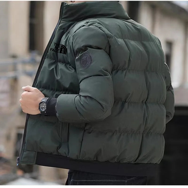 Winter Jacket Men Stand Collar Warm Down Jacket Street Fashion Casual Brand Men's Parka North Coat