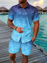 Men's Hawaiian Short-sleeved Shirt And Beach Shorts Set Beach Resort Men's Casual Shirt Summer Everyday Men's Sports Shorts