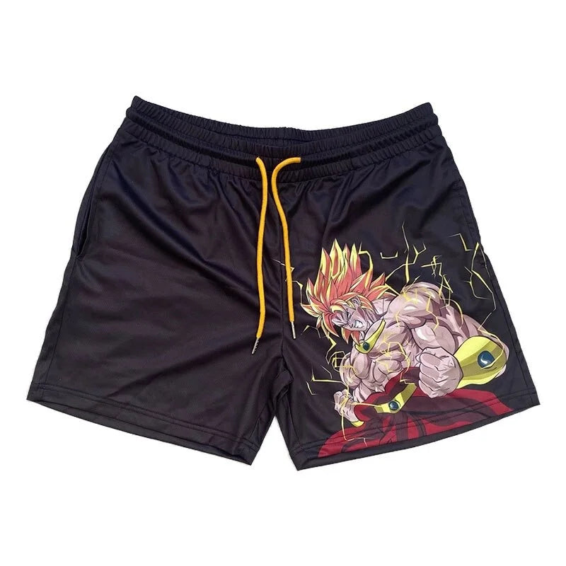 Anime Men's Gym Shorts 3D Printed Shorts Quick Dry Mesh Casual Board Shorts for Summer to Jogging Fitness Basketball