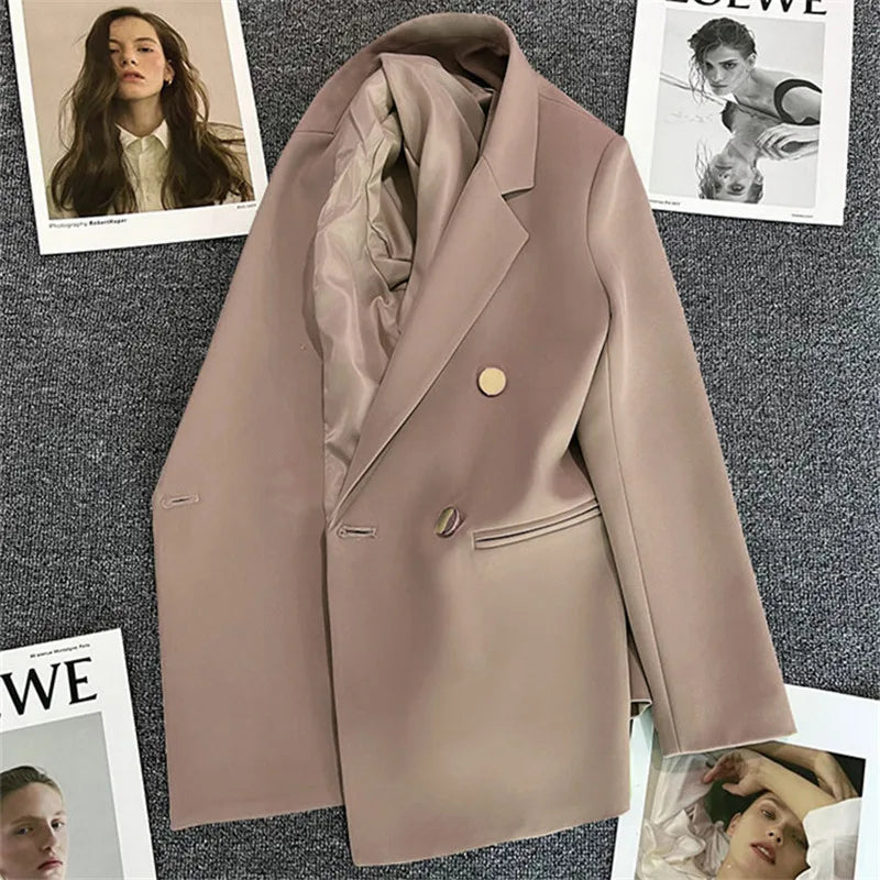 Spring Autumn Solid Color Suit Elegant Korean Casual Women's Blazers New Fashion Luxury Female Coats Splice Office Lady Clothes