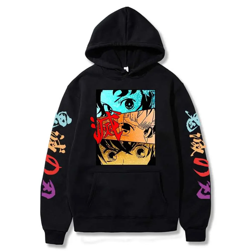 Harajuku Demon Slayer Plus Size Hoodie Kamado Nezuko Graphic Print Women Sweatshirts Long Sleeve Fashion Female Streetwear