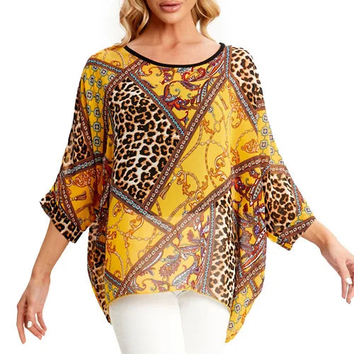 4XL 5XL 6XL Plus Size Women Blouse Sexy Off Shoulder Leopard Print Summer Tops Tees Casual Chiffon Blouses Shirts