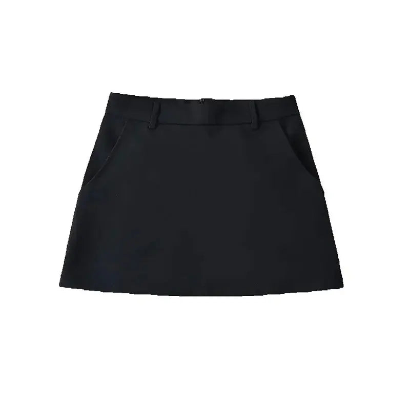 T2 Women Fashion Solid Back Zipper A-Line Mini Skirt Vintage High Waist Female Chic Lady Skirts