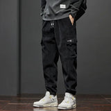 Spring Autumn New Style Elastic Waist Casual Pants for Men Stretch Straight Drawstring Harem Jogging Sports Long Pants Male