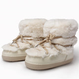 Winter Fur Boots Snow Boots Women Fluffy Fuzzy Furry Faux Fur Boots Middle Calf Platform Pink Black White Furry Boots