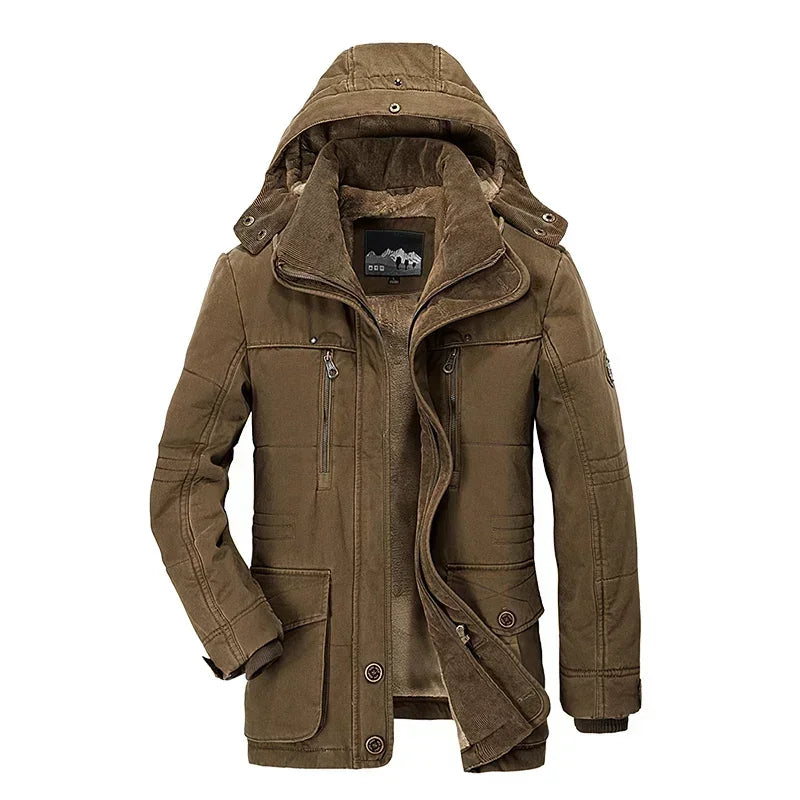 Winter Mens Jacket High-Quality Fashion Male Long Cashmere Thicken Warm Parkas - 30℃ Men Winter Jackets 7XL Men Clothing