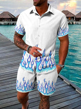 Men's Hawaiian Short-sleeved Shirt And Beach Shorts Set Beach Resort Men's Casual Shirt Summer Everyday Men's Sports Shorts