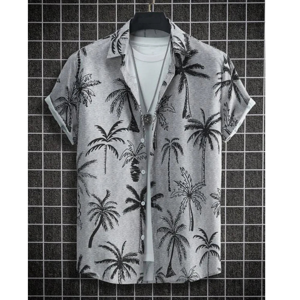 Summer Animal Crane Men Hawaiian Shirt 3d Plant Shirt For Men Flower Print Plus Size Hawaiian Shirts Beach Flower Shirt