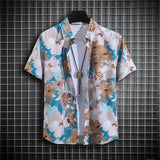 【14 colors】Men's Tropical Short Sleeve Printed Shirt  Unisex  Casual Tops