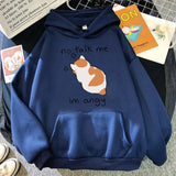 No Talk Me Cute Angry Cat Print Women Hoody Hip Hop Soft Sweatshirt Casual Fleece Sweatshirt Oversize Fleece Women Streetwear