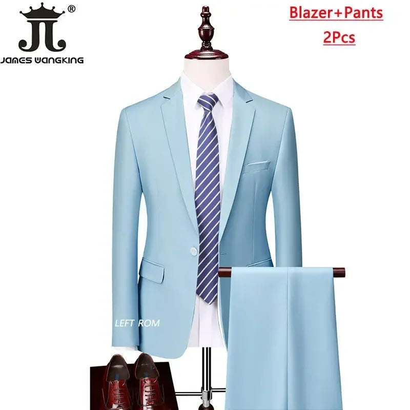 ( Jacket+Vest+Pants ) Formal Business Office Men's Suits Groom Wedding Dress Party Dress Solid colour Suit