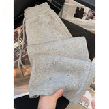 Heavy Industry Hot Diamond Wide Leg Pants for Women's Spring New Casual High Waist Loose Straight Tube Drop Floor Dragging Pants