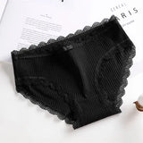 Lingerie Underwear Women Bow New Lace Panties Briefs Low Waist Solid Color Girls Cotton Femal Ropa Interior Femenina K019