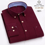 High-Quality Men's Oxford Cotton Shirt Spring Autumn Long Sleeved Comfortable Home Travel Korean Designer Style