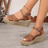 Women's White Chunky Platform Sandals Summer Buckle Strap Wedge Sandals for Woman Thick Sole Non Slip Beach Sandalias Mujer