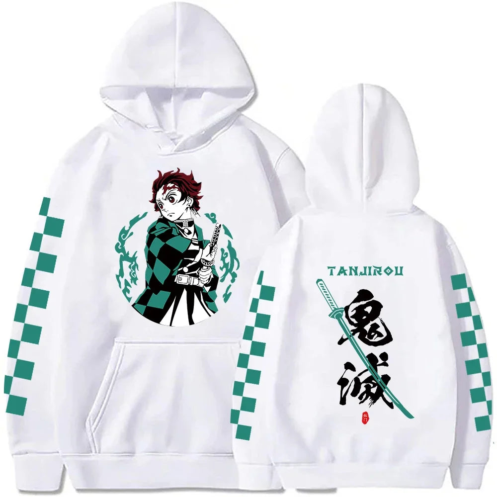 Harajuku Demon Slayer Plus Size Hoodie Kamado Nezuko Graphic Print Women Sweatshirts Long Sleeve Fashion Female Streetwear