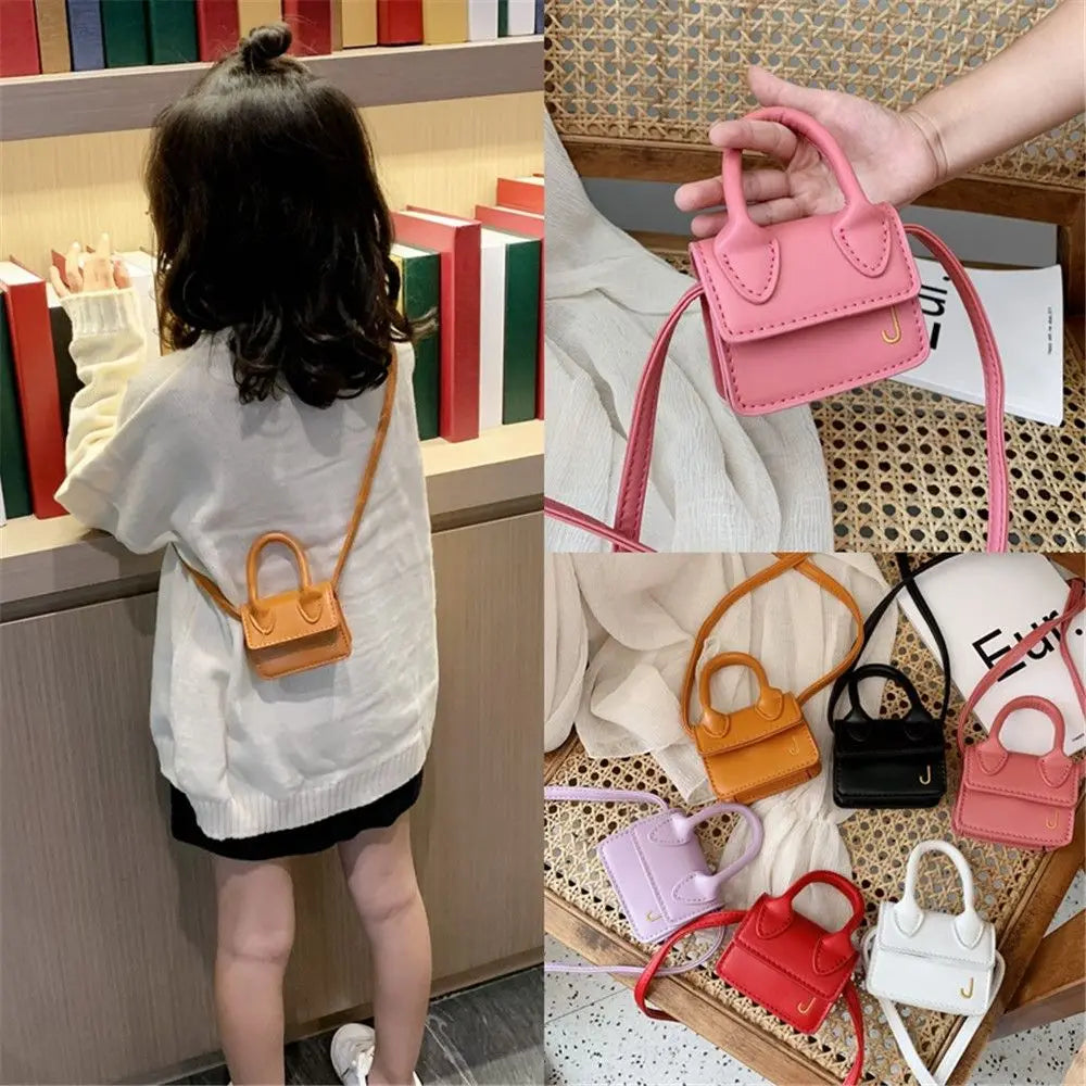 Kids Mini PU Leather Crossbody Bag Fashion Cute Little Girl Small Coin Pouch Purses Handbags Casual Toddler Purse Tote