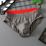 Solid Cotton Briefs Men's Convex Pouch Panties Youth Fasion Lingerie Low Rise Breathable Men's Comfortable Underwear Solid Color