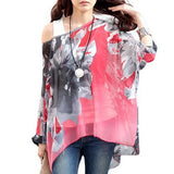 4XL 5XL 6XL Plus Size Blouse Shirt Women New Striped Print Summer Tops Tees Batwing Sleeve Casual Chiffon Blouses