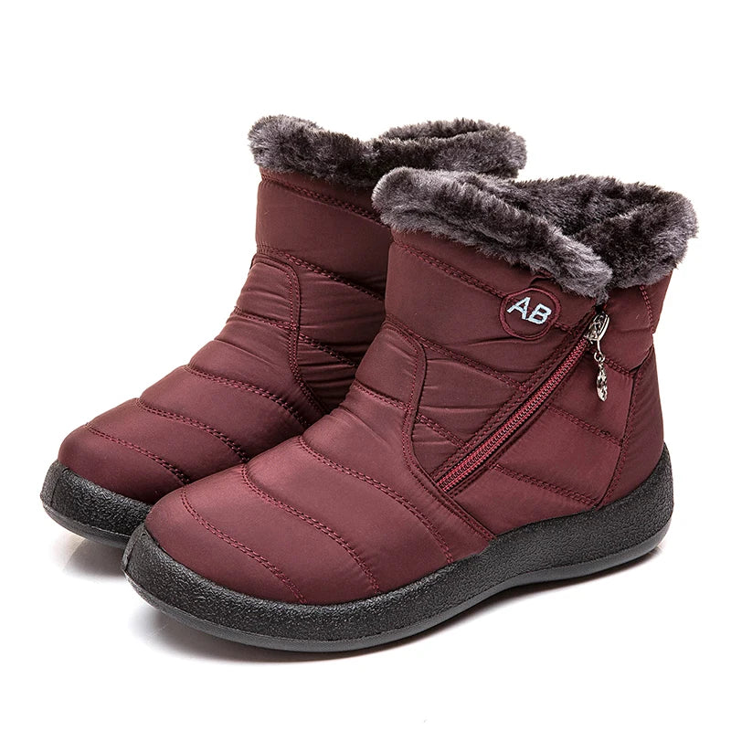 Snow Women Boots Comfortable Women's Boots Waterproof Women Shoes Zipper Shoes Woman Soft Fur Women's Winter Boots Botas Mujer