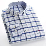 High-Quality Men's Oxford Cotton Shirt Spring Autumn Long Sleeved Comfortable Home Travel Korean Designer Style