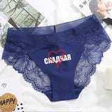 Sexy Lace Seamless Women Briefs Underwear with Russian words and cute emoji Printing Panties Asain Size Lanmaocat Wholesale