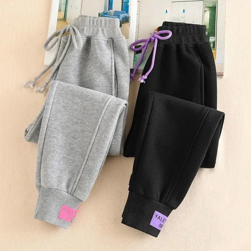 New Gray women's Sweatpants Autumn Winter Baggy Streetwear Oversize Sports Pants Black winter thick Joggers Streetwear Trousers