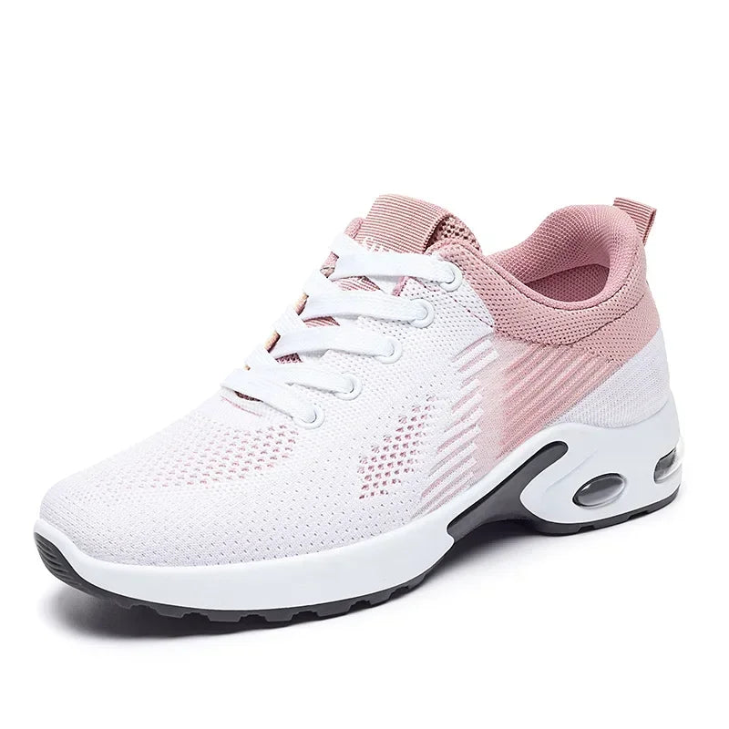 New Running Shoes Ladies Breathable Sneakers Summer Light Mesh Air Cushion Women's Sports Shoes Outdoor Lace Up Training Shoes