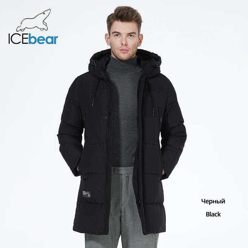 ICEbear winter jackets for men casual cotton coat mid-length Puffer parkas