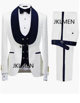 Floral Jacket Men Suit Slim Fit Wedding Tuxedo Navy Blue Velvet Lapel Groom Party Suits Costume Homme Best Man Blazer