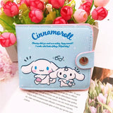 Sanrio Hello Kitty Cinnamoroll My Melody Kuromi New Pu Casual Money Bag Coin Purse Card package Wallet With Buttons ﻿