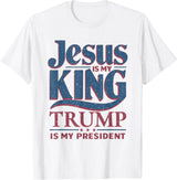 Christian Jesus Is King Design Crown T-Shirt Street Casual Couple Clothes  T Shirts for Men  Camisetas