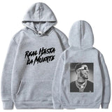 Autumn Fleece Men's Hoodies Anuel AA Real Hasta La Muerte Print Sweatshirts Streetwear Rapper Loose Pullover Casual Hooded Tops