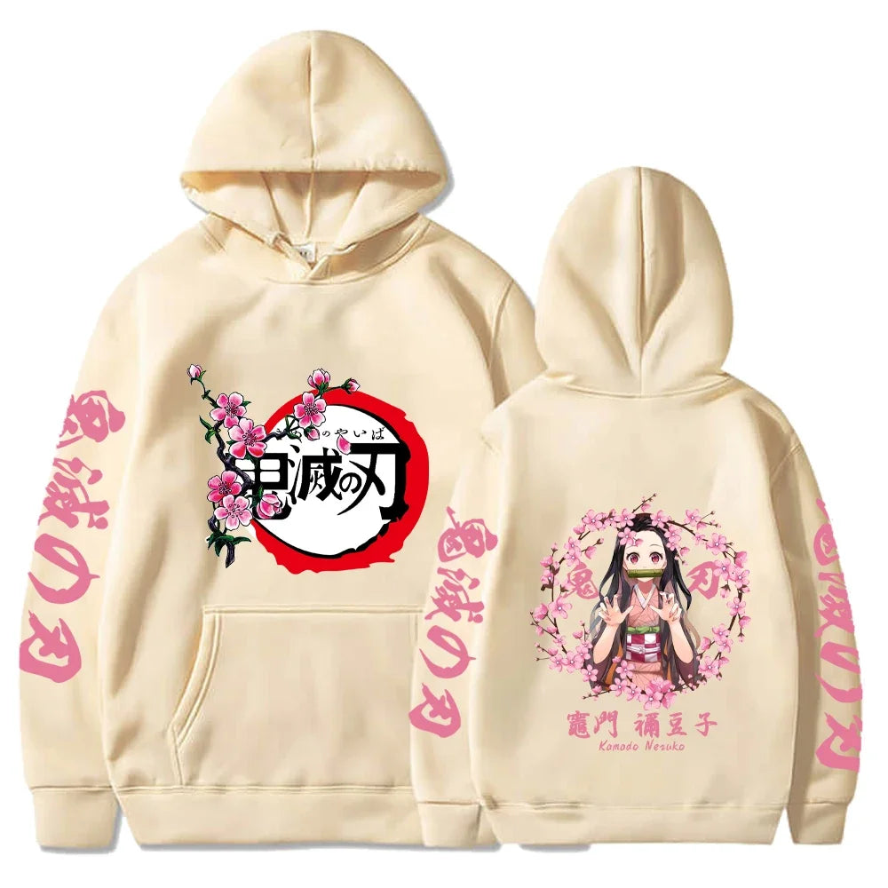 Harajuku Demon Slayer Plus Size Hoodie Kamado Nezuko Graphic Print Women Sweatshirts Long Sleeve Fashion Female Streetwear