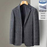 New Men's Blazer Fashion Middle-aged Business Casual Professional Wear Casual Loose British Style Sub-trend Four Seasons Suit