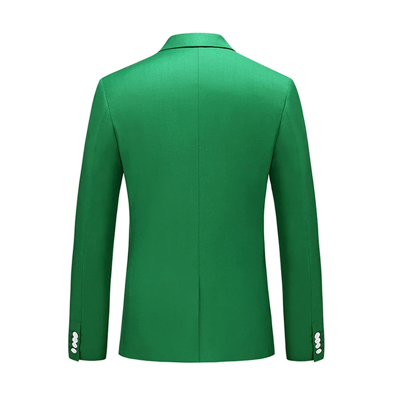 Bright Green Men's Suit Jacket, Stylish Slim Blazer, Wedding Party Dress Coat Suitable for All Seasons Asian