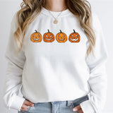 Funny Halloween Women's Sweatshirts Pumpkin Ghost Autumn Sweatshirt Hoodie Vintage Pumpkin Halloween Essential Women Sweatshirt