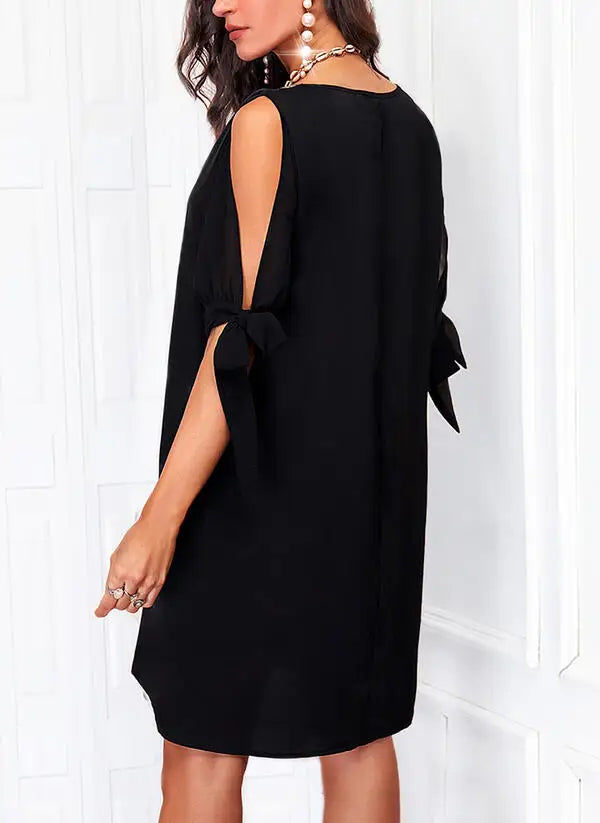 Black Sequins Bow Dress Women Sexy Backless Long Sleeve V-neck Female Dresses 2024 Winter Fashion Party Club Lady Vestido