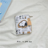 Snoopy Kawaii South Korea Ins Cute Cartoon Short Long Wallet Coin Purse Two Fold Pu Zipper Coin Coin Purse Card package gift toy