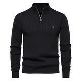 New Autumn Zipper Pullover Sweaters for Men High-Quality Warm Winter Stand Collar Cotton Knitted Sweater Men