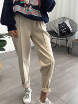 Winter Thicken Women Pencil Pants  Wool Pants Female Autumn High Waist Loose Trousers Capris Good Fabric