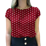 Summer Tunic Tops ZANZEA Women Short Sleeve Polka Dots Blouse Work Holiday Shirt Casual O Neck Blusas Female Chemise Mujer