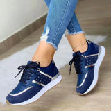 Women's Mesh Sneakers Patchwork Lace Up Flat Shoes for Women Lightweight Female Shoes Classic Versatile Zapatillas De Mujer