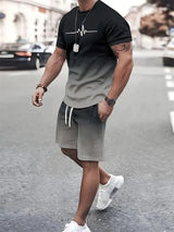 New Summer Street Men's Suit Sportswear Men's Oversized Clothing 3D Print T-Shirt Shorts Men's Simple Clothing Fashion Suit