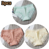 Lingerie Underwear Women Bow New Lace Panties Briefs Low Waist Solid Color Girls Cotton Femal Ropa Interior Femenina K019