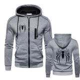 New Men's Hoodie Street Fashion Spider Print Zippe Sweatshirt Fleece Ladies Casual Funny Loose Hoodie spiderman Men's clothing