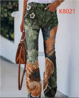 New Cross-Border Style Independent Station Denim Thin Jeans Women's Plus Size Printing European And American Trend