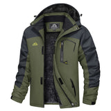 Men's Hooded Fleece Ski Jacket Waterproof Thermal Thick Warm Parka Coats Winter Snow Jacket