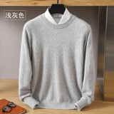 Men's 100% Pure Mink Cashmere Sweater O-Neck Pullovers Knit Sweater Autumn and Winter New Long Sleeve High-End Jumpers Mink Tops