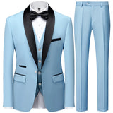 New Costume Clothing Luxury Party Stage Men's Suit Groomsmen Regular Fit Tuxedo 3 Peice Set Jacket+Trousers+Vest Blazers Pants